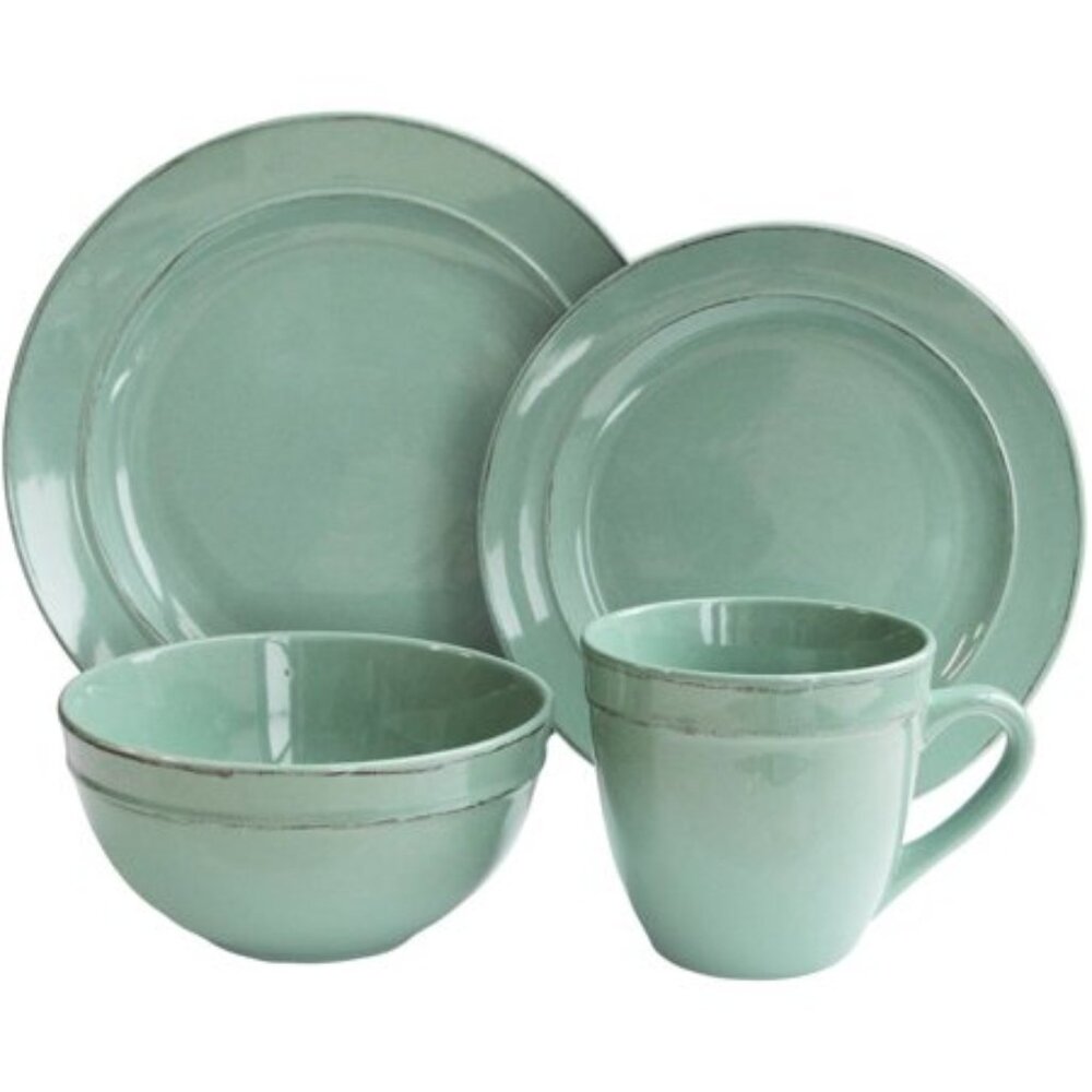 American Atelier Olivia Seafoam 16Pc Dinnerware Set - Green